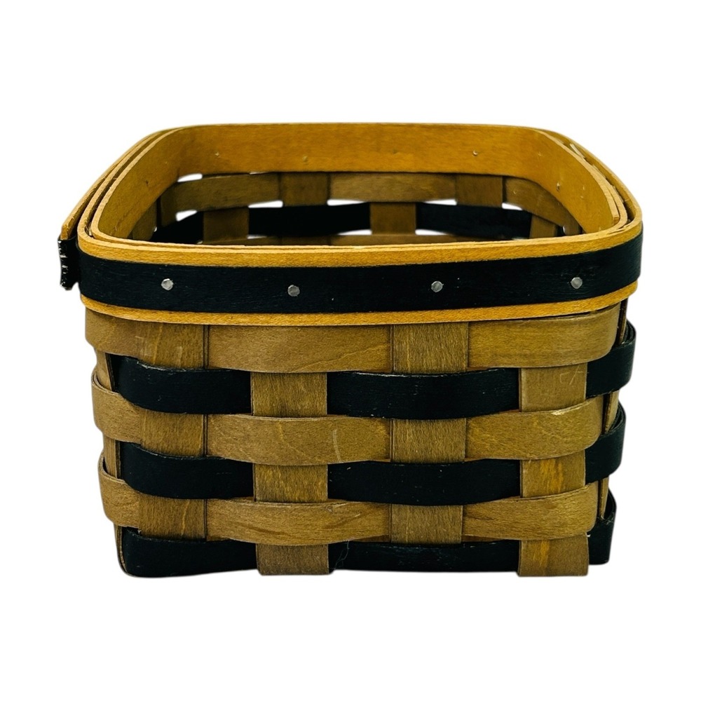 Longaberger 2009 CARD FILE Basket Khaki and Black with Liner‎ & Protector Rare - Picture 6 of 15